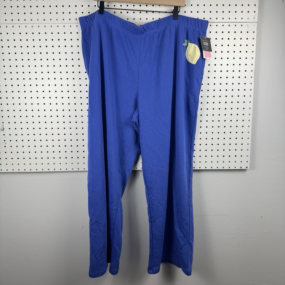 NWT Grayson Threads‎ Blue Lemon Lounge Pants 2X Wide Leg Cozycore